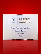 Форекс Брокер на годината в Източна Европа за 2018 г. според Le Fonti Awards